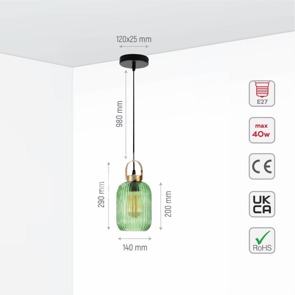 Светильник podv MINT D300 1xE27 EMERALD GREEN1s, 150-18706 6