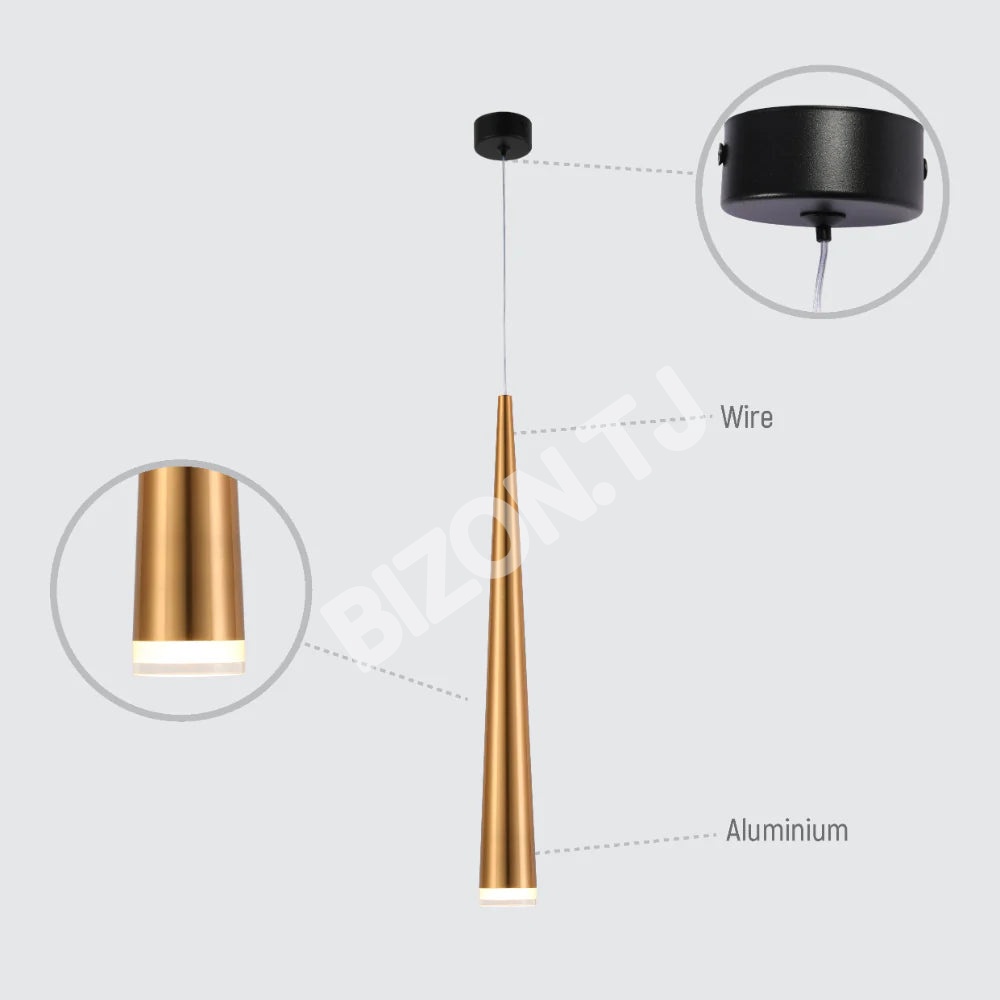 Светильник SY1116 GU10 ACRYLIC золотой 60×495, 172-03162 6