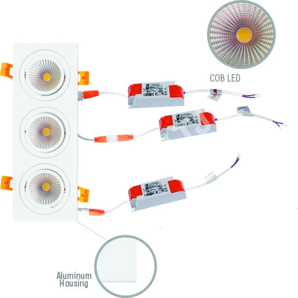 Светильник LED OC001C 3×5 Вт 3000 К белый 100-265 В (TS)20, 165-033232 6