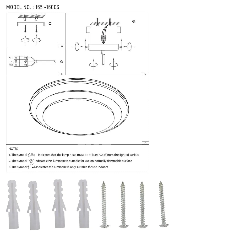 Светильник LED потолочный Светильник STL400 30Wx2 синий D400 6000 К, 165-16003 8