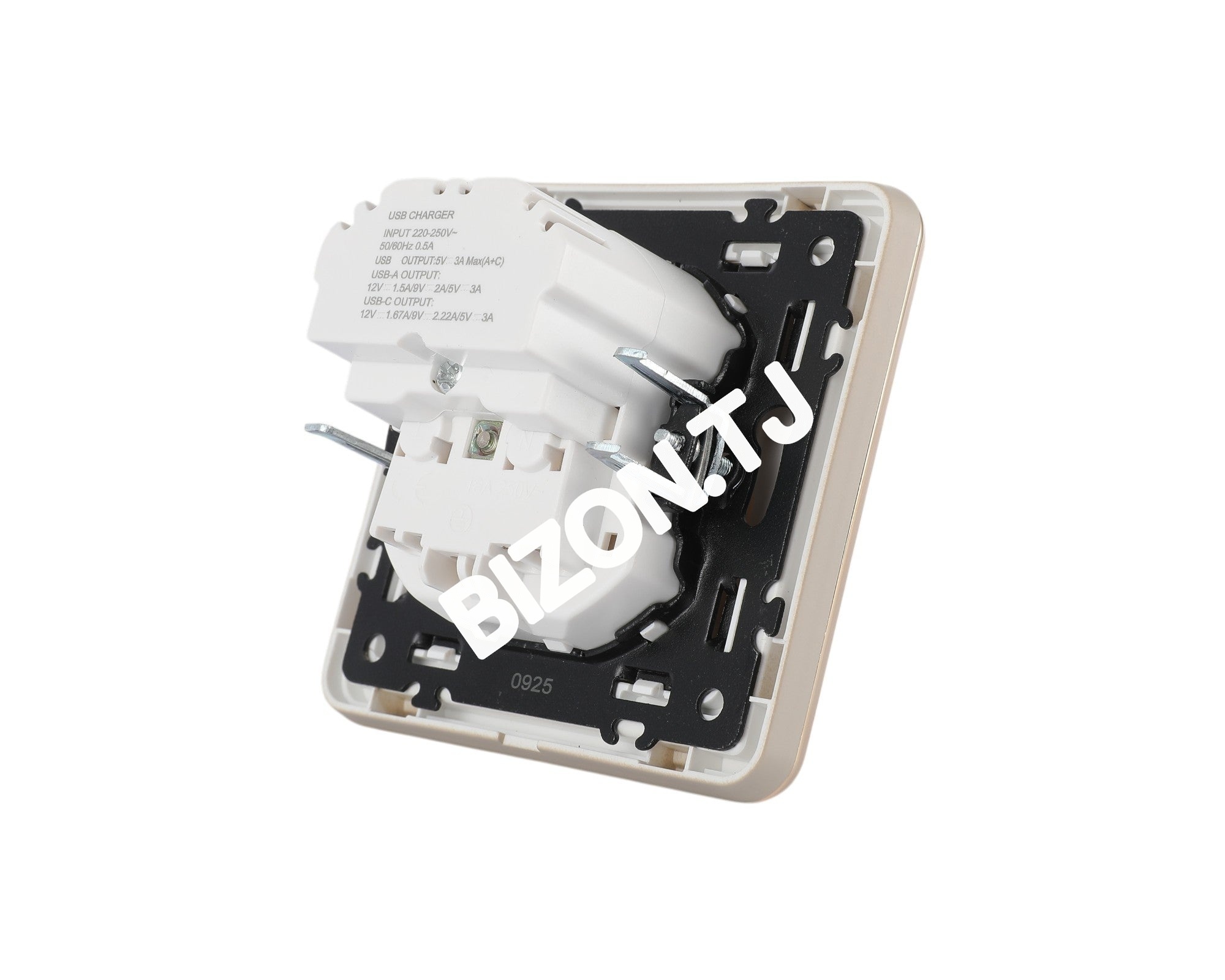 Розетка 1-я с / з+USB (Тип A+C), с / у, Золото, серия SAKURA, 100 / 10, 282-03406 28