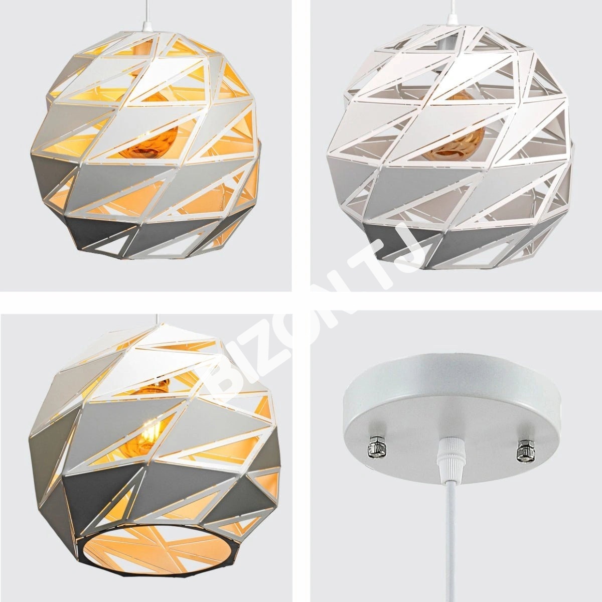 Светильник белый металл Laser Cut Globe подвесной потолочный светильник Jumbo с E27, 150-18272 15