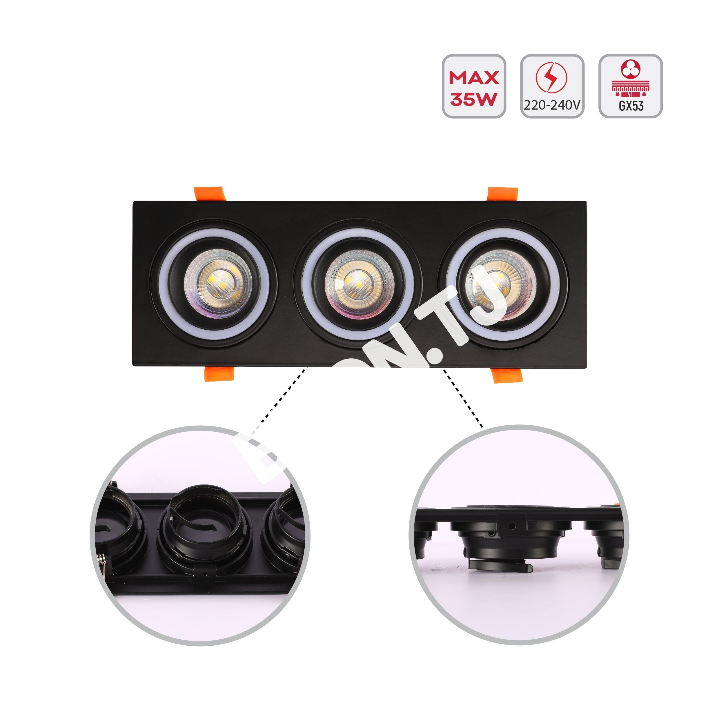 Светильник Low UGR Fixed Aluminium даунлайт IP20 GU5.3 way черный квадратный, 143-03478 5