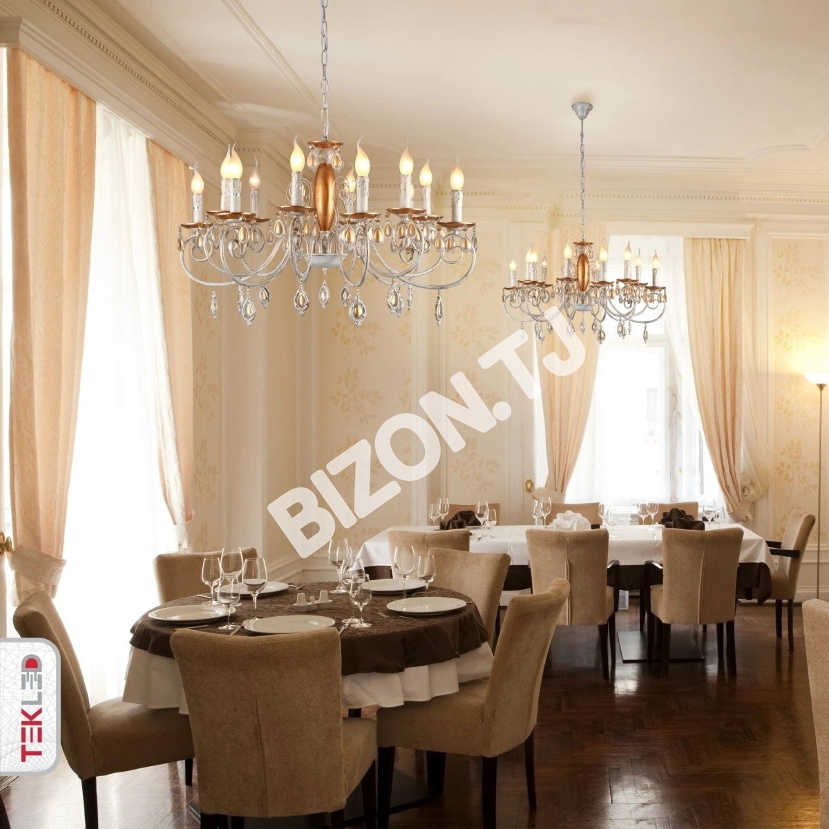 Люстра Amber Crystal золотой and белый металл 12 Arm потолочный Chandelier светильник с E14, 158-19445 13