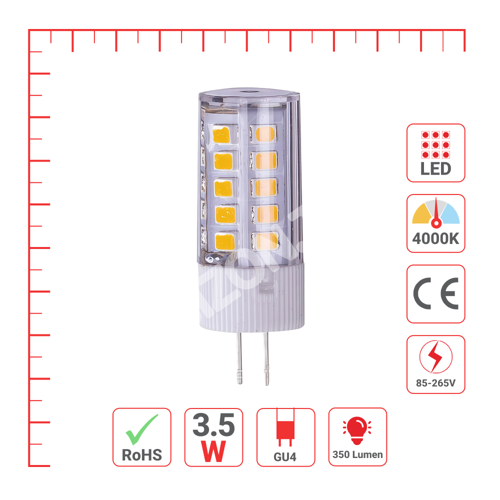 LampaKAPSUL LED G4 3.5 Вт 350 лм 4000 К 85-265 В(TL)500, 526-010904 3