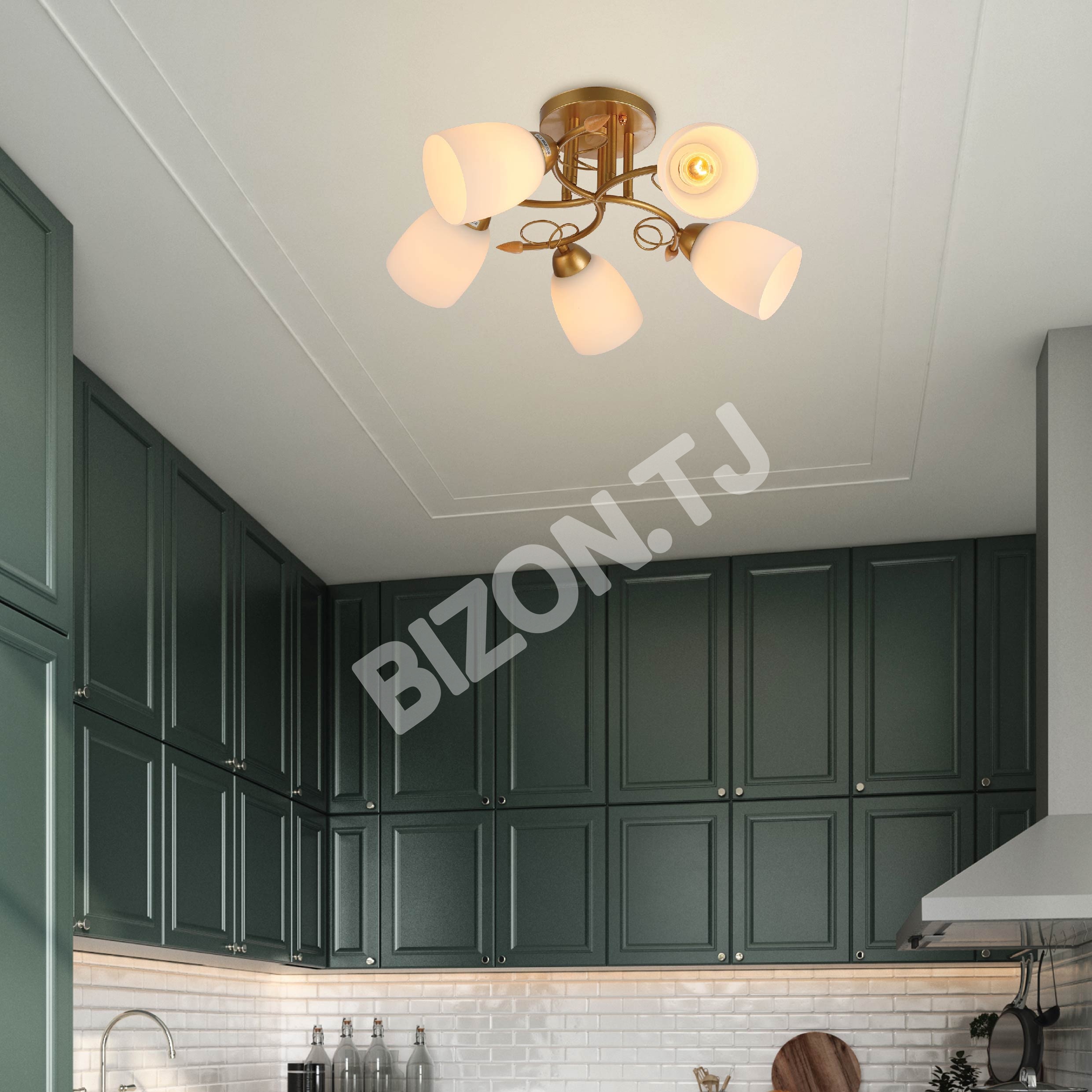 Люстра 32348 5xE27 CHAMPAGNE+золотой, 159-17624 2