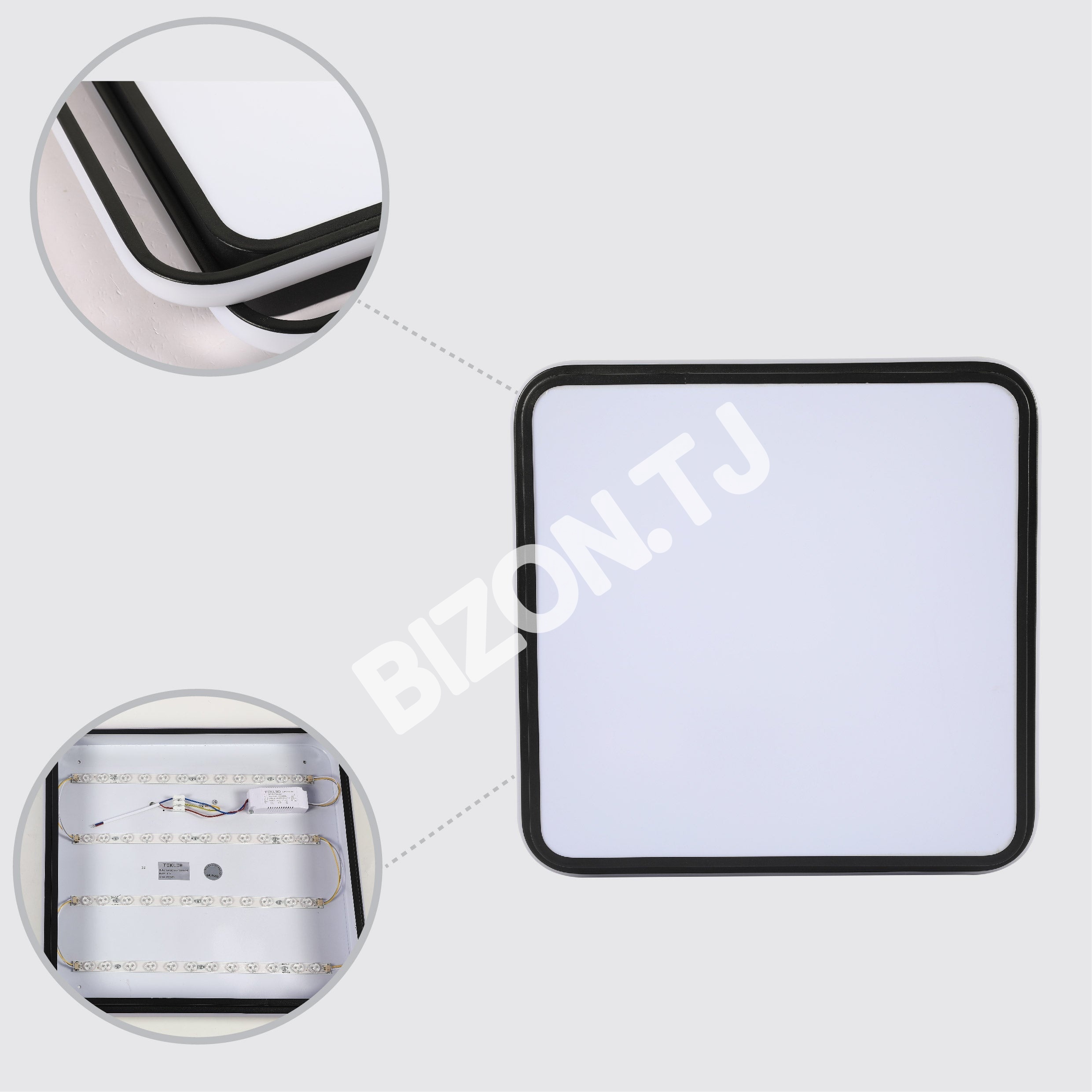 LED круглый 36 Вт черный белый D500 3CCT, 154-17342 12