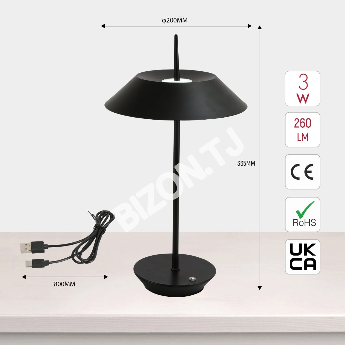 Светильник настольный SCANDINAVIAN 08 LED металл D200H365 белый, 130-03690 13