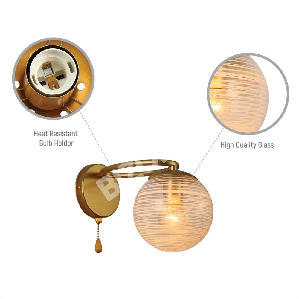 Бра Amber Globe стекло золотой металл E, 151-19788 3