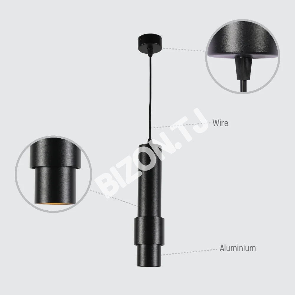 Светильник SY1113 GU10 черный 60×280, 172-03158 6