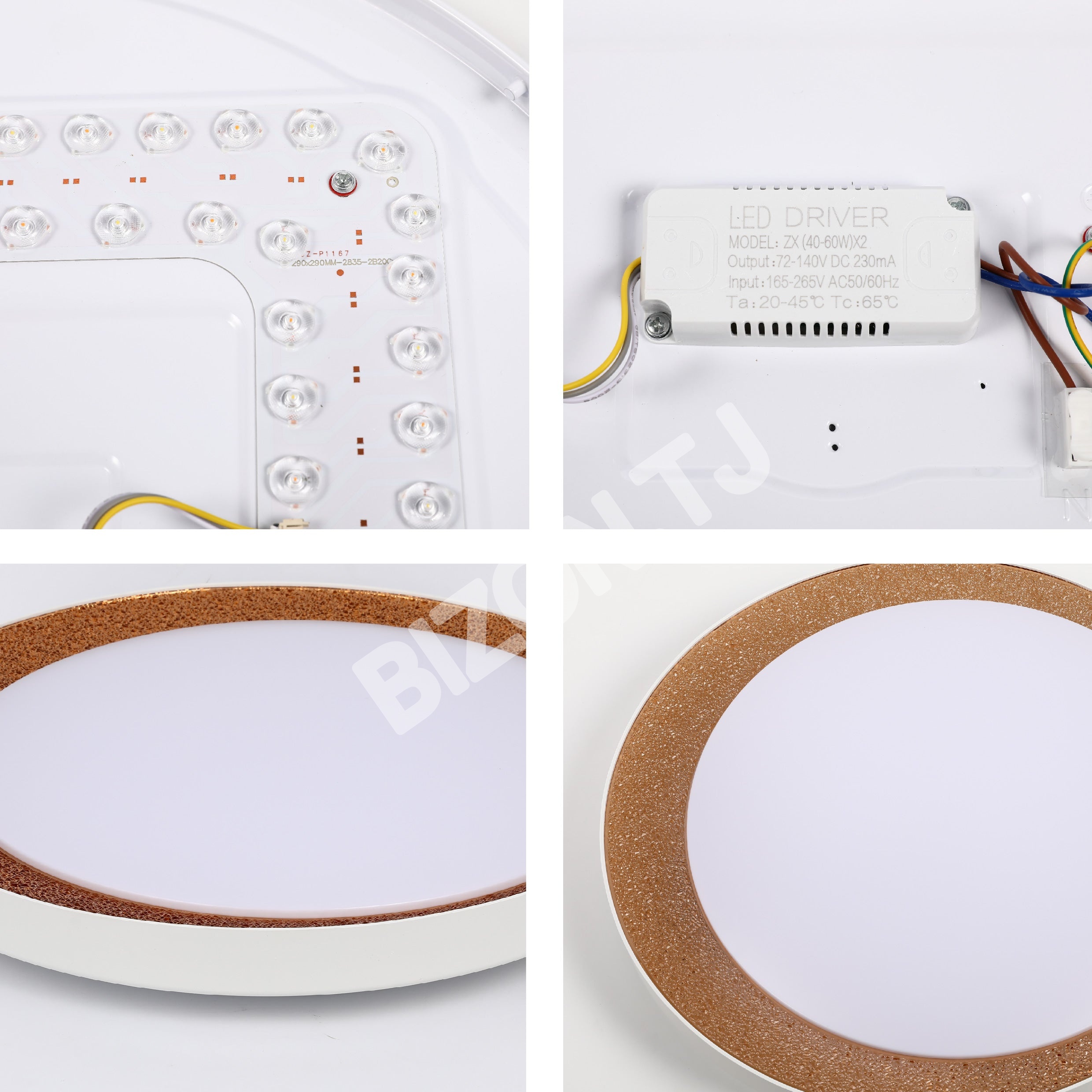 Потолочный LED 909 80 Вт 500 мм коричневый 2Color DIMM, 154-17306 7