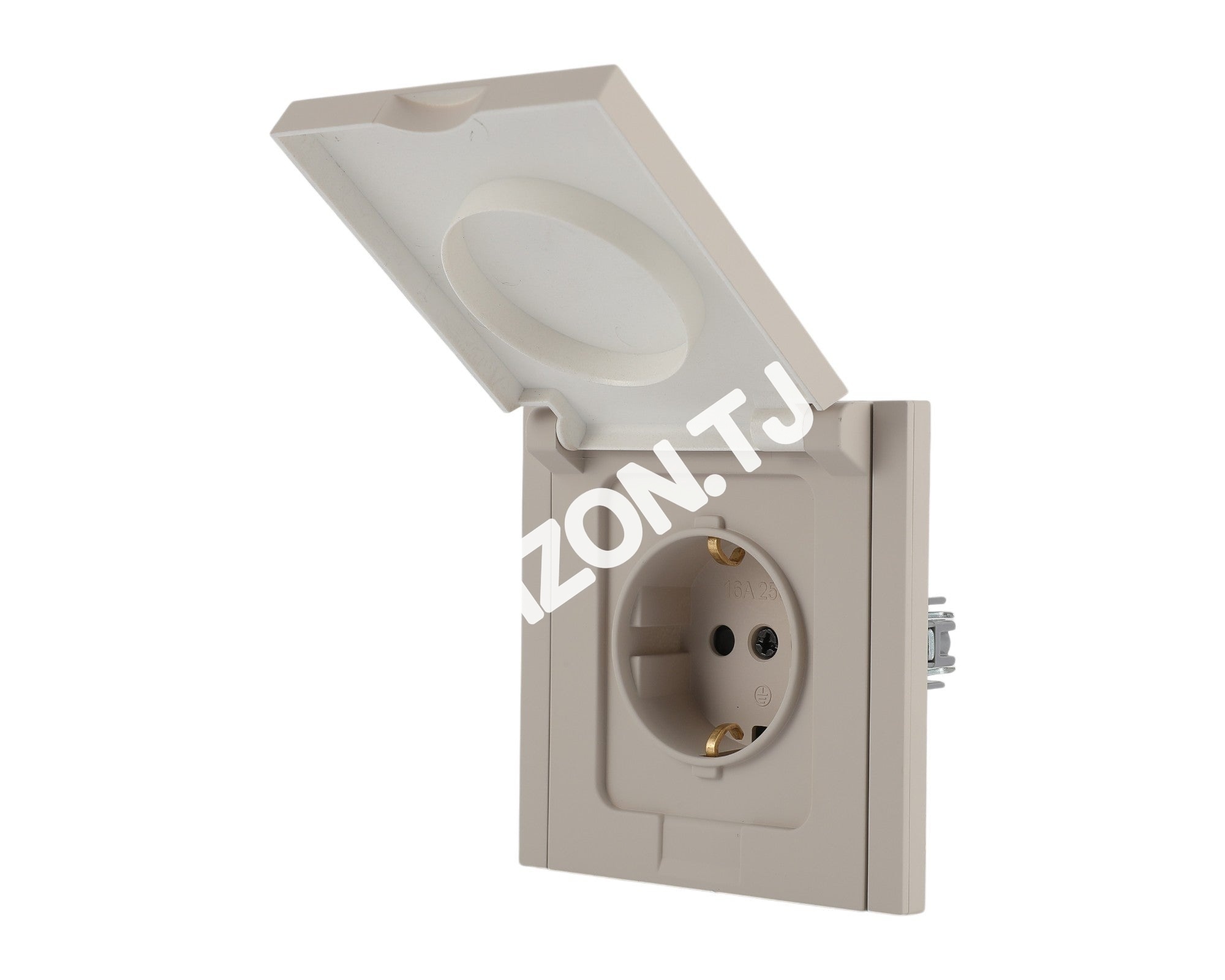 Розетка sс крышкой, с / у, Темно-серая, серия NIZMO, ELECTRIC 120 / 10, 283-03570 17
