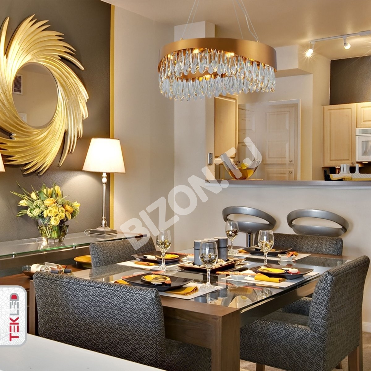 Светильник Faceted Long Pear Crystal золотой металл Island Chandelier потолочный светильник L1100 с 12xG9, 156-19574 14