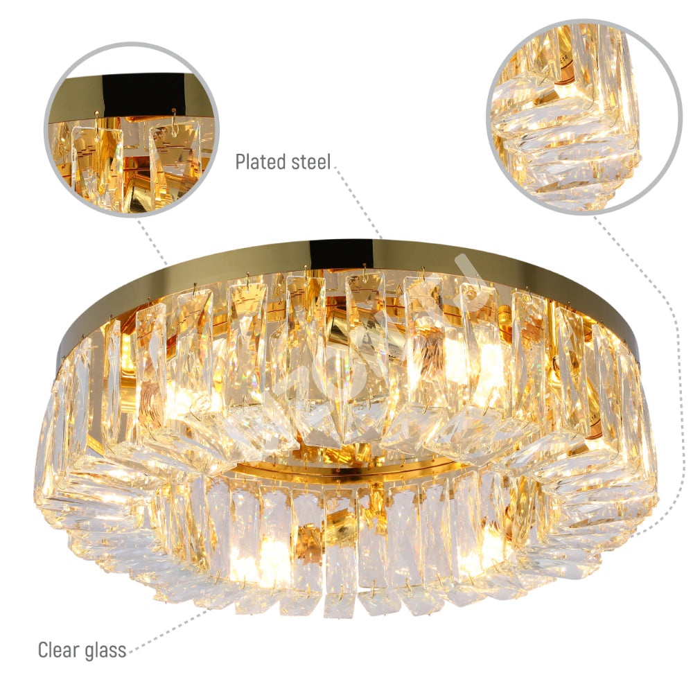 Люстра Crystal круглый Flush Chandelier светильник D500 золотой E14, 159-18148 6