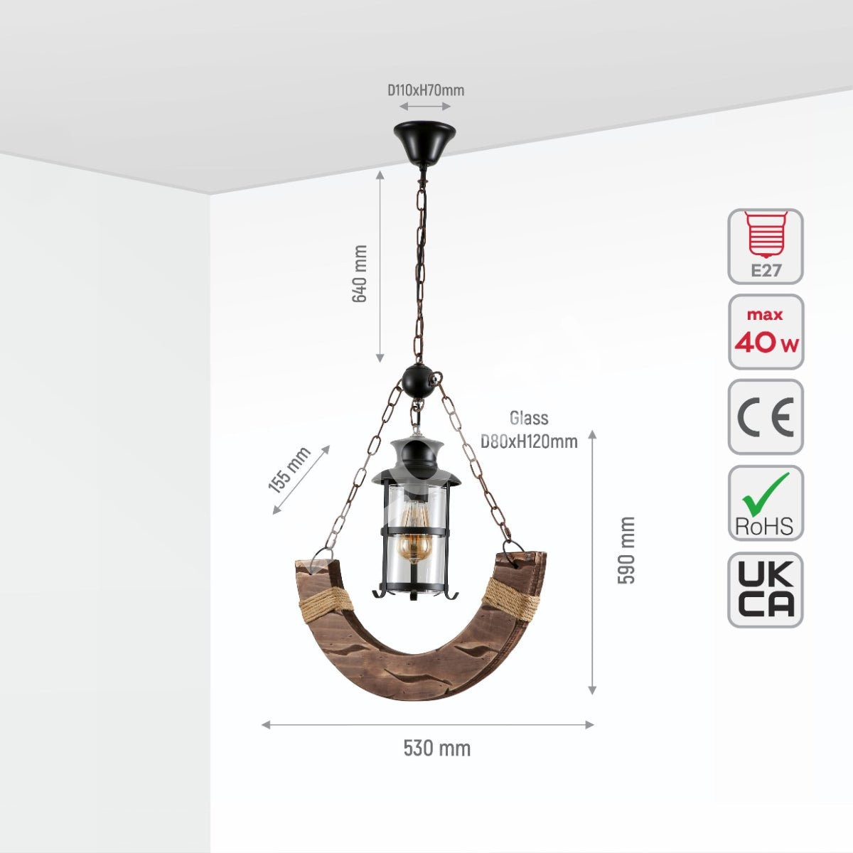 Люстра JM440 4xE27 дерево+IRON 68×23sm1, 159-17852 6