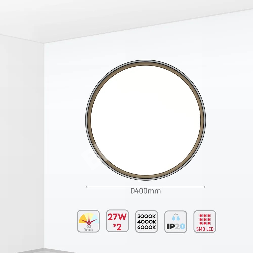 Светильник LED потолочный Светильник LUCE-400 30Wx2 серебристый черный D, 165-16010 5