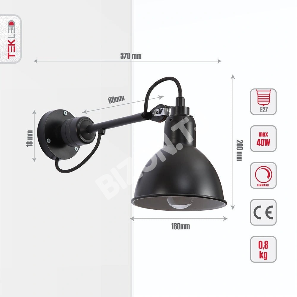 Бра SY9329-1 E27 BLACK10, 151-19576 2