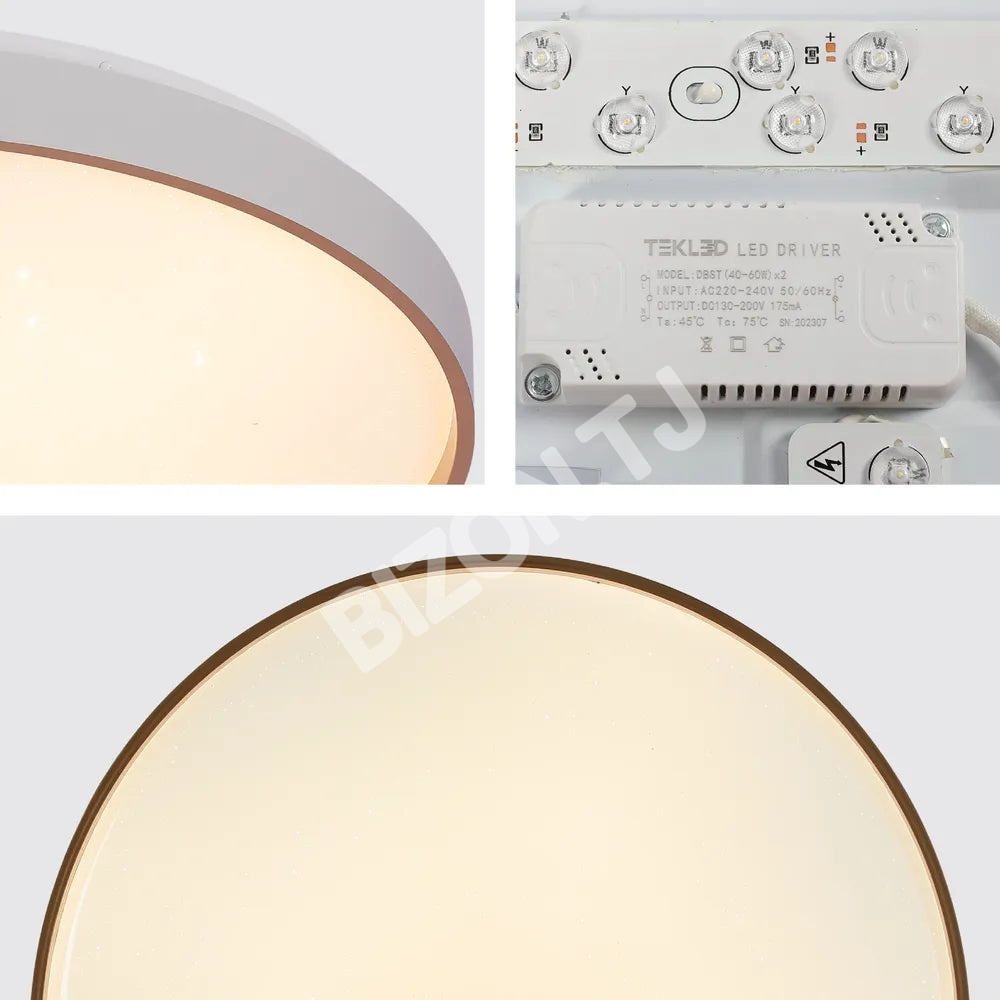 Светильник LED сверкающий потолоч Светильник BOVER 40Wx2 белый D500, 165-16019 7
