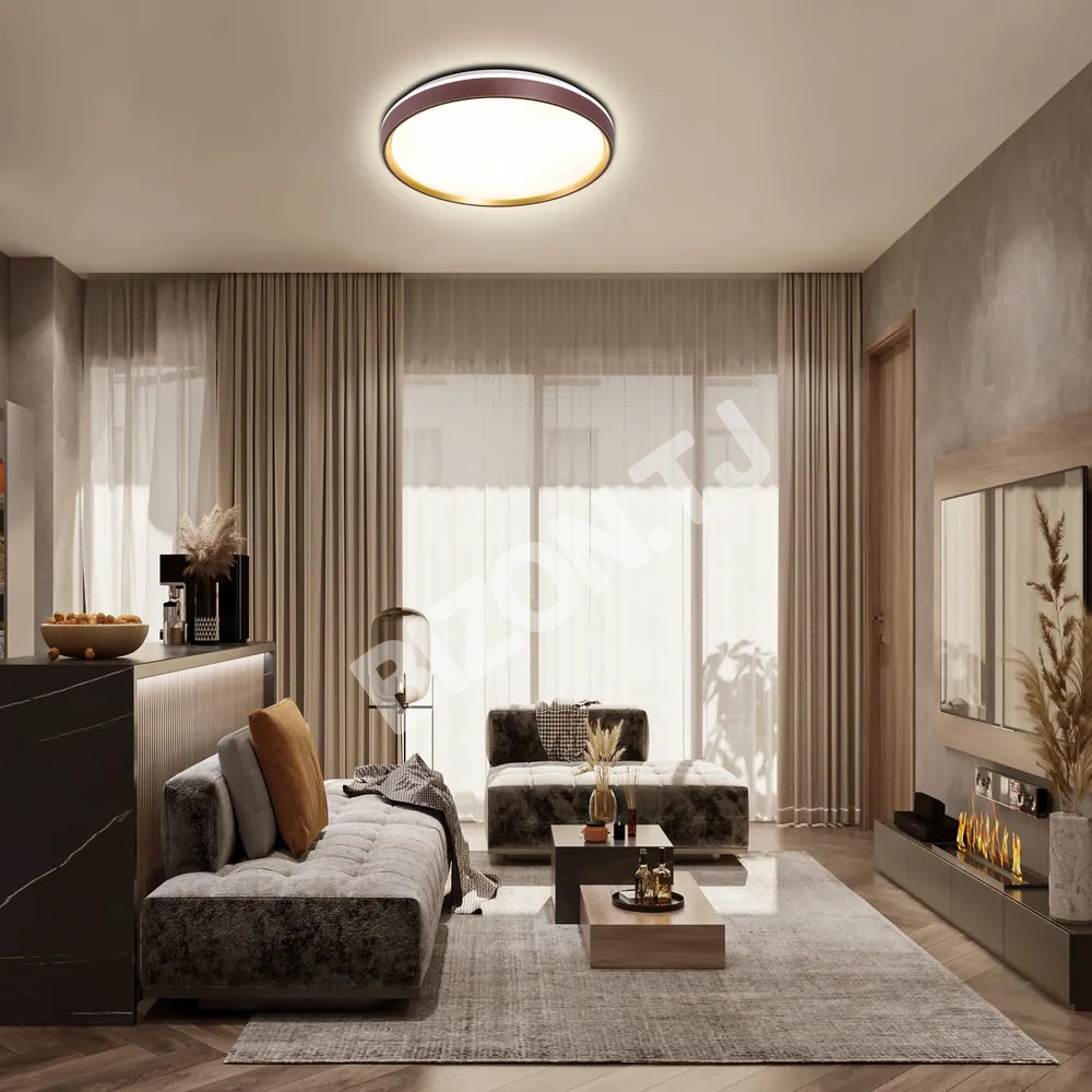 Светильник LED потолочный Светильник LUCE-500 40Wx2 фиолетовый золотой D50, 165-16013 2