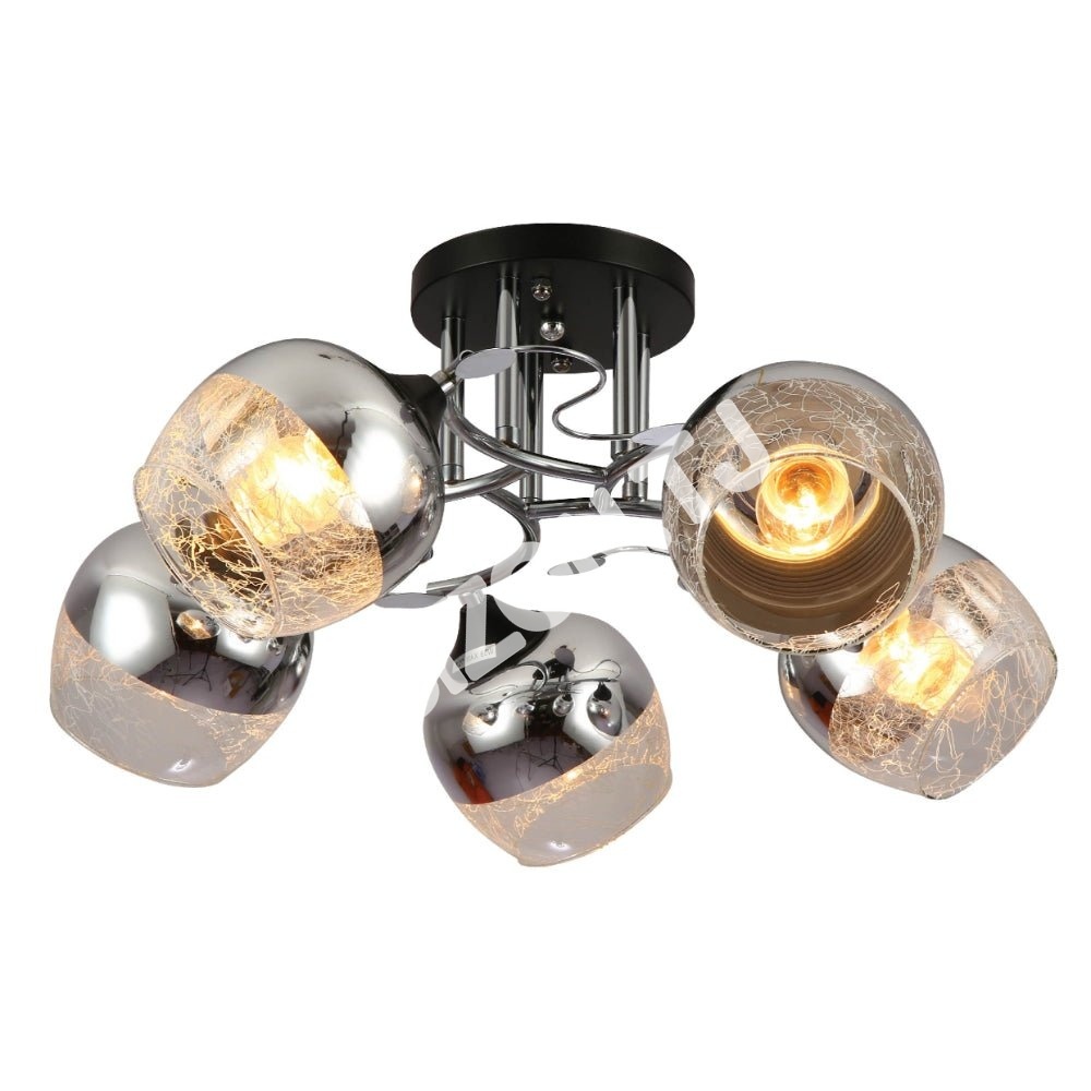 Люстра 8661-5 5xE27 AMBER+черный, 159-17980 8