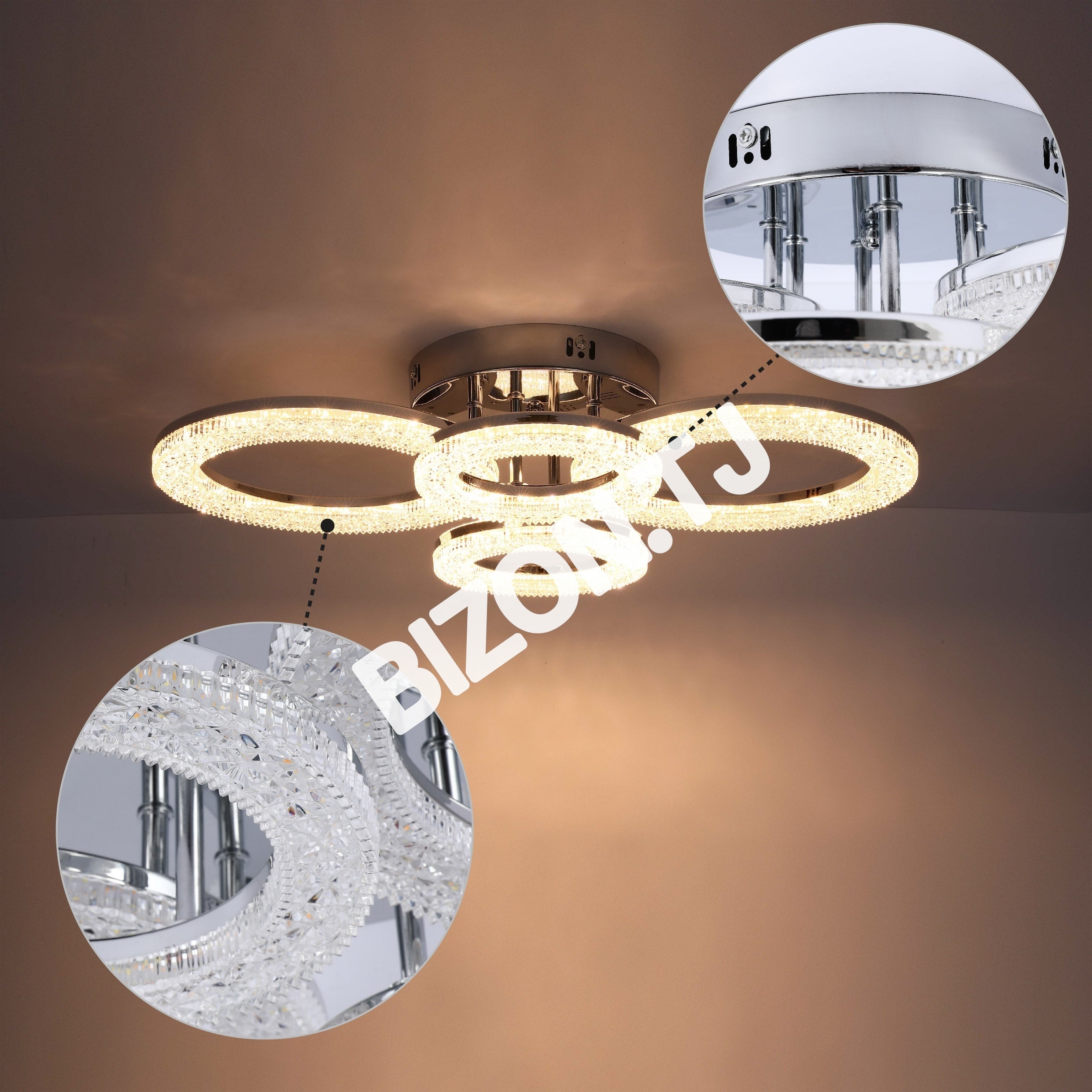 Люстра LED BS0717 63 Вт хром 3CCT, 159-18458 22