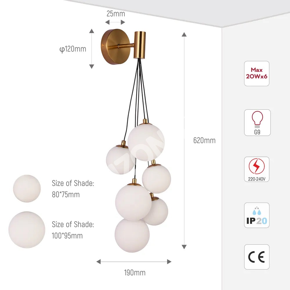 Бра бронзовый Бра 39307 Milky 6xG9, 151-20054 5