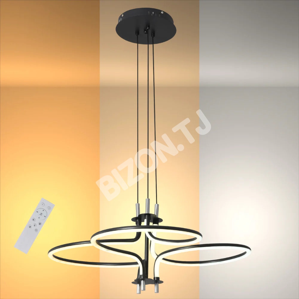Люстра LED 40 Вт DIMM CH+черный 600×600×1000, 159-17964