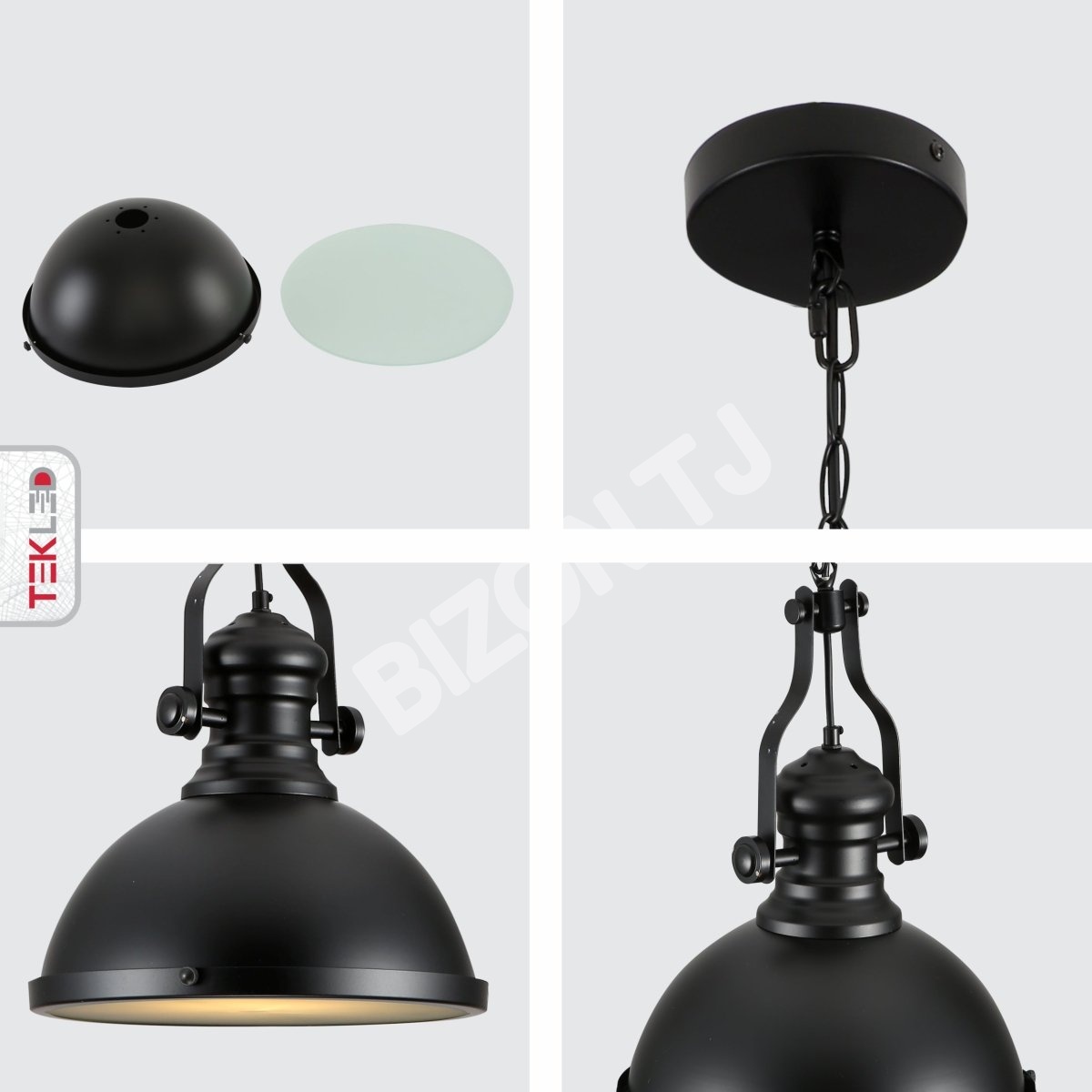 Черный Nautical Industrial Caged Dome Shade стекло металл потолочный подвесной светильник с E27 Fitting, 150-18372 4