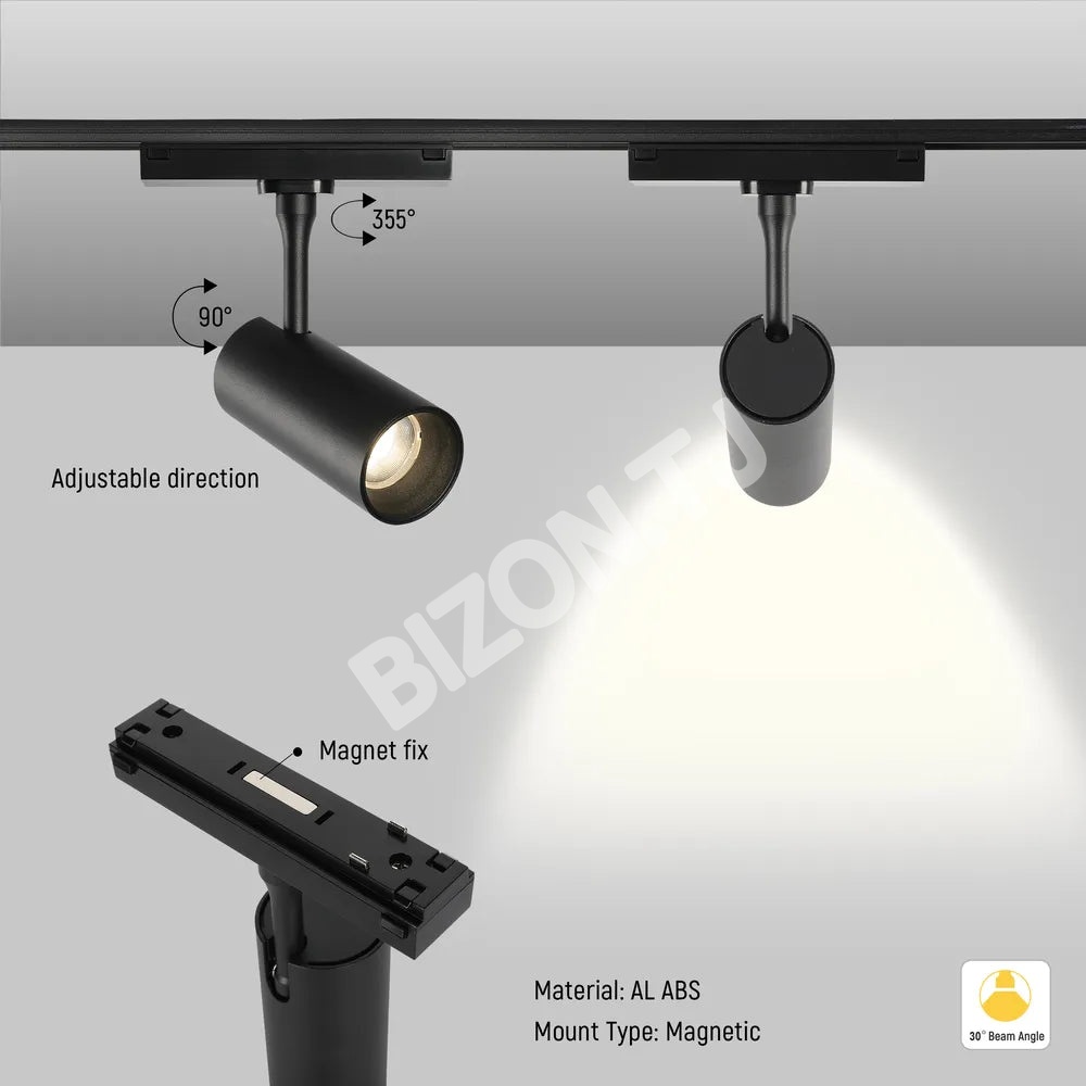 Светильник LED магнитный SLIM 6 Вт 48 В 4000 К (поворотный) B, 169-03100 7