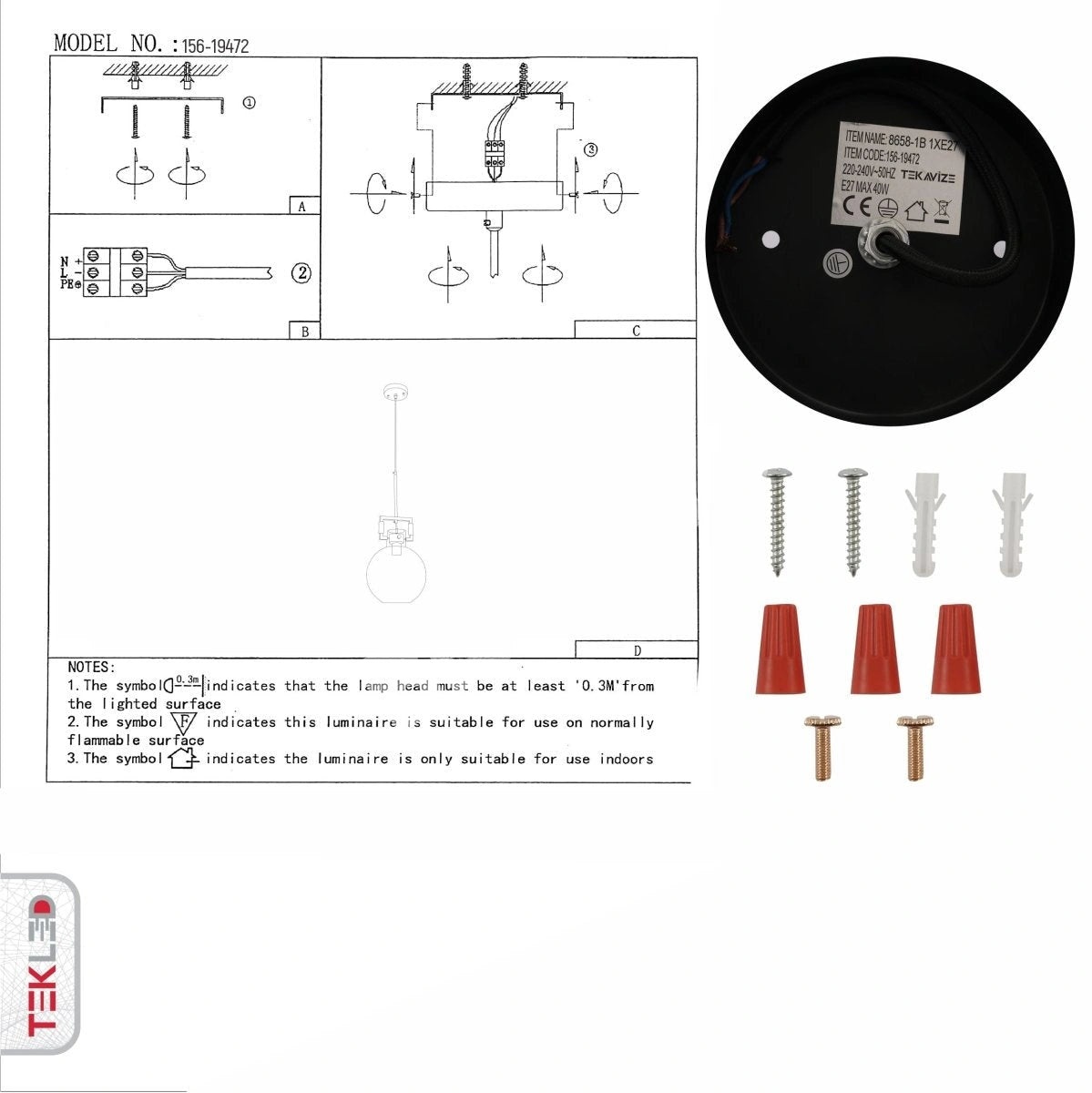 Люстра Chandelier 8658-1A AM E27 AMBER стекло (T, 156-19470 18