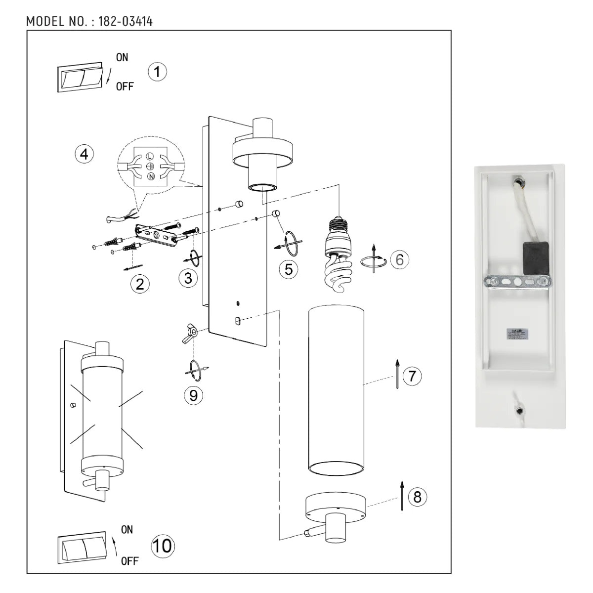 Gyro Lantern Clear Cylinder стекло уличный настенный Lig, 182-03414 7