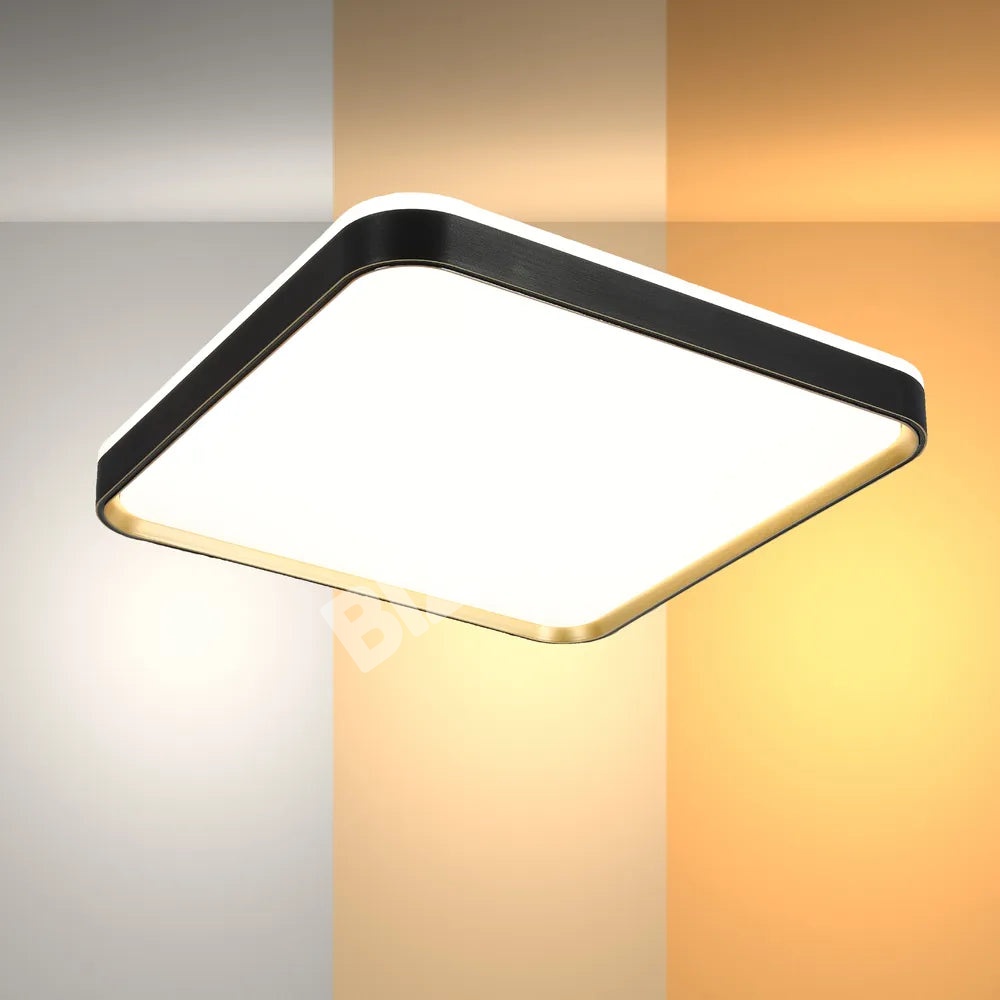 Светильник LED потолоч квадрат Светильник BGS500 36Wx2 черный золотой, 165-16008