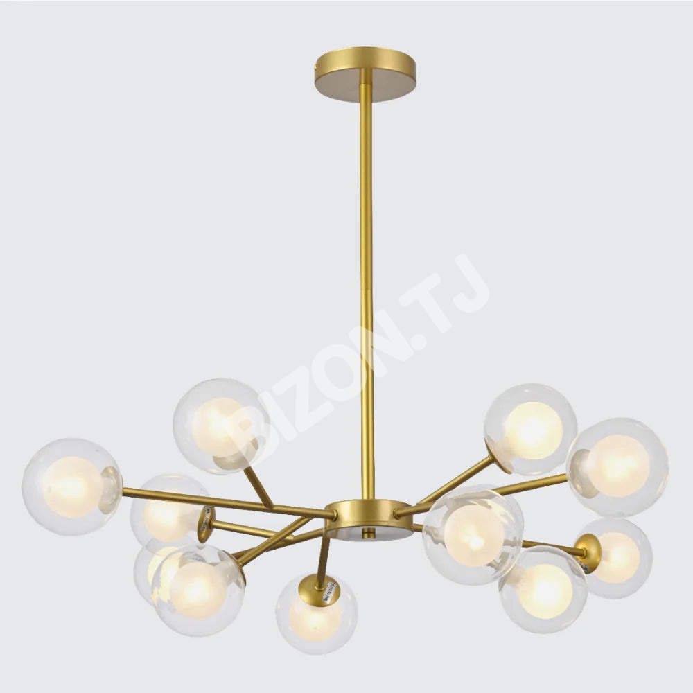 Светильник современный золотой потолочный светильник с DOUBLE LAYERED GLOBES 9 GLOBE, 158-19708 6