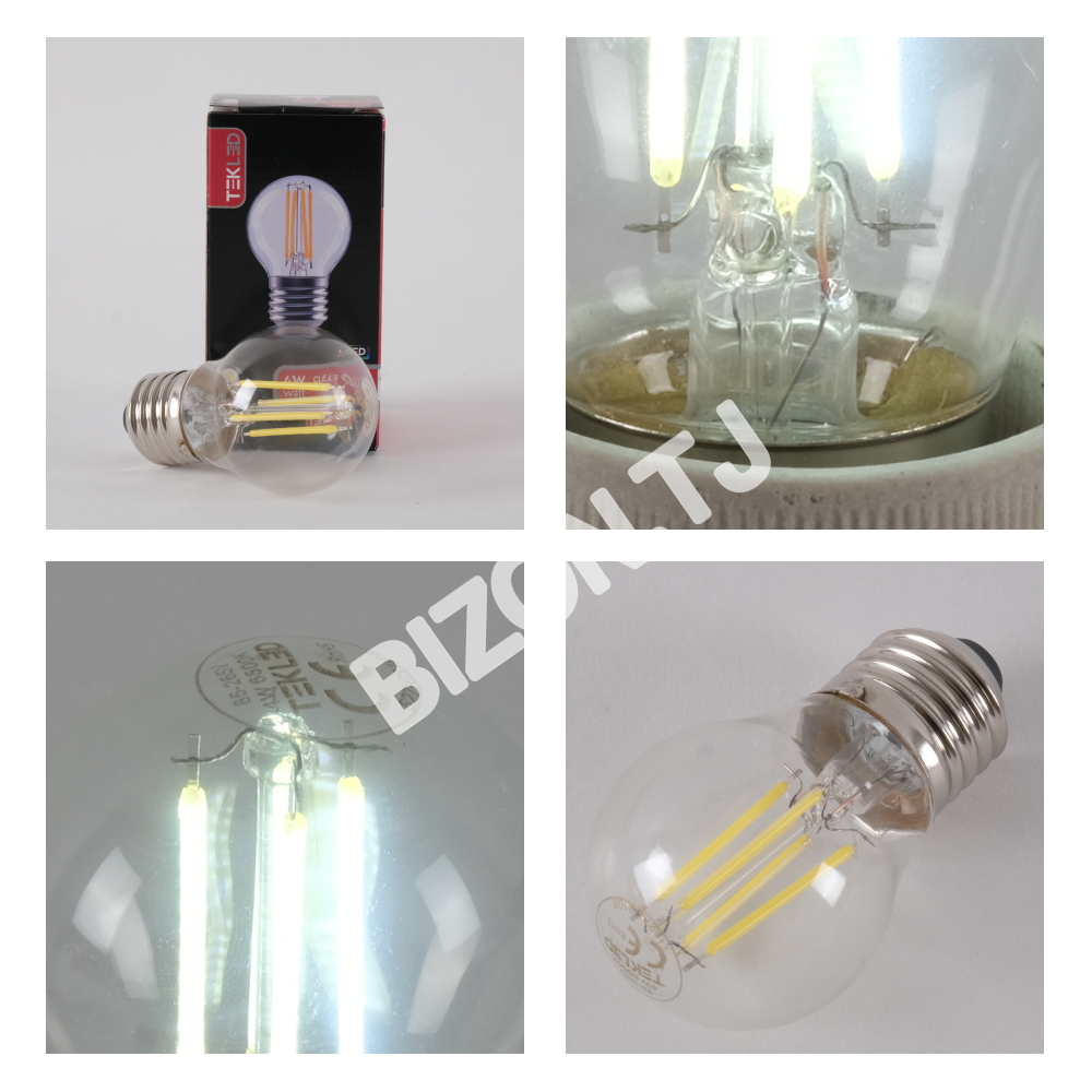 Лампа LED G45 4 Вт E27 CLEAR 470 лм 6500 К 85-265 В (T, 527-03108 5